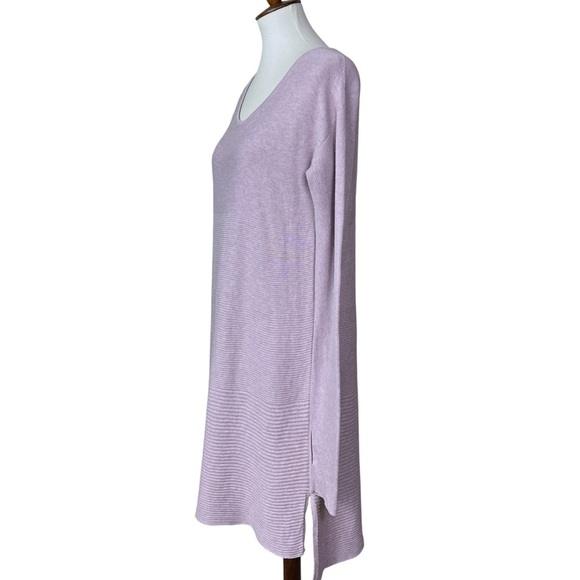 Peruvian Connection Lavender Purple Long Sleeve Tunic Sweater Dress Size L - Picture 2 of 5